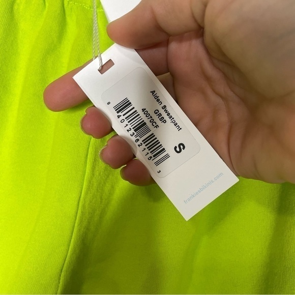 Frankies Bikinis Aiden Sweatpants Butterfly Neon Green Pink Size Small NWT - Picture 6 of 8